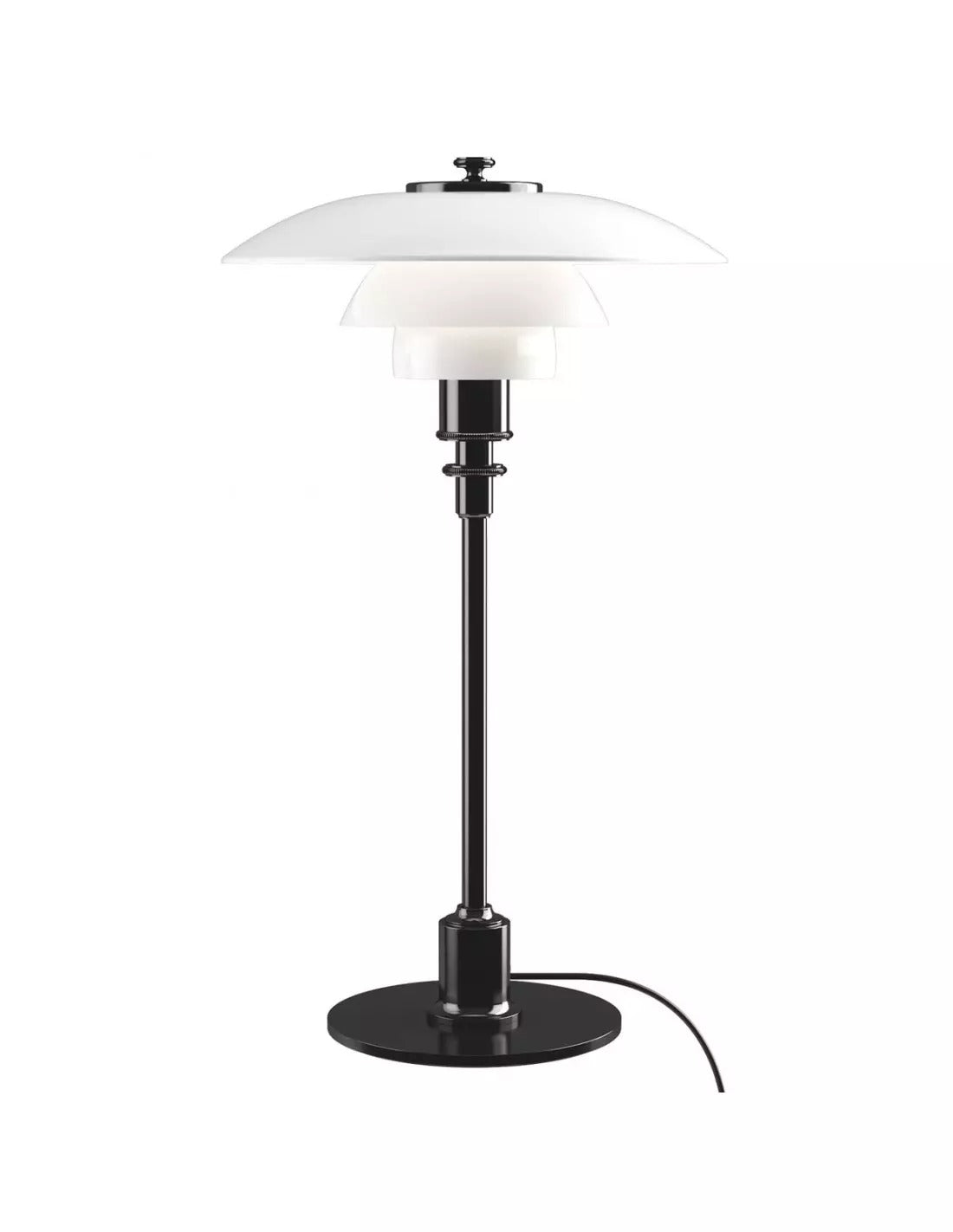 Dänische Tischleuchte aus Metall in Scheibenform