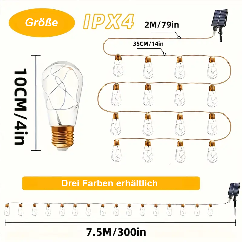 Solar Weihnachts-Lichterkette 16er