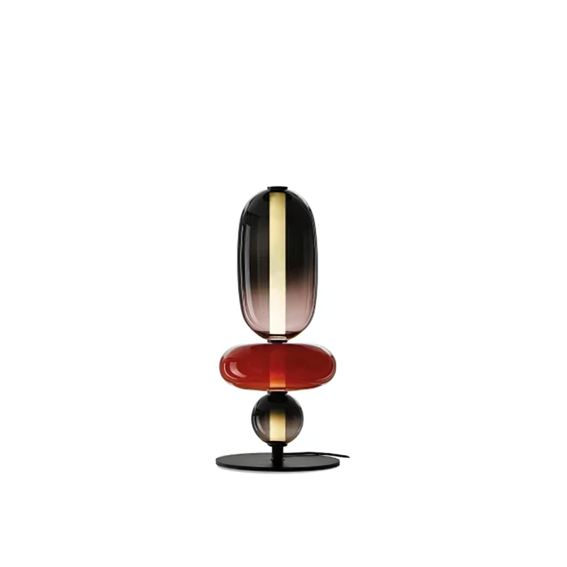 Elegant floor lamp with colored glass