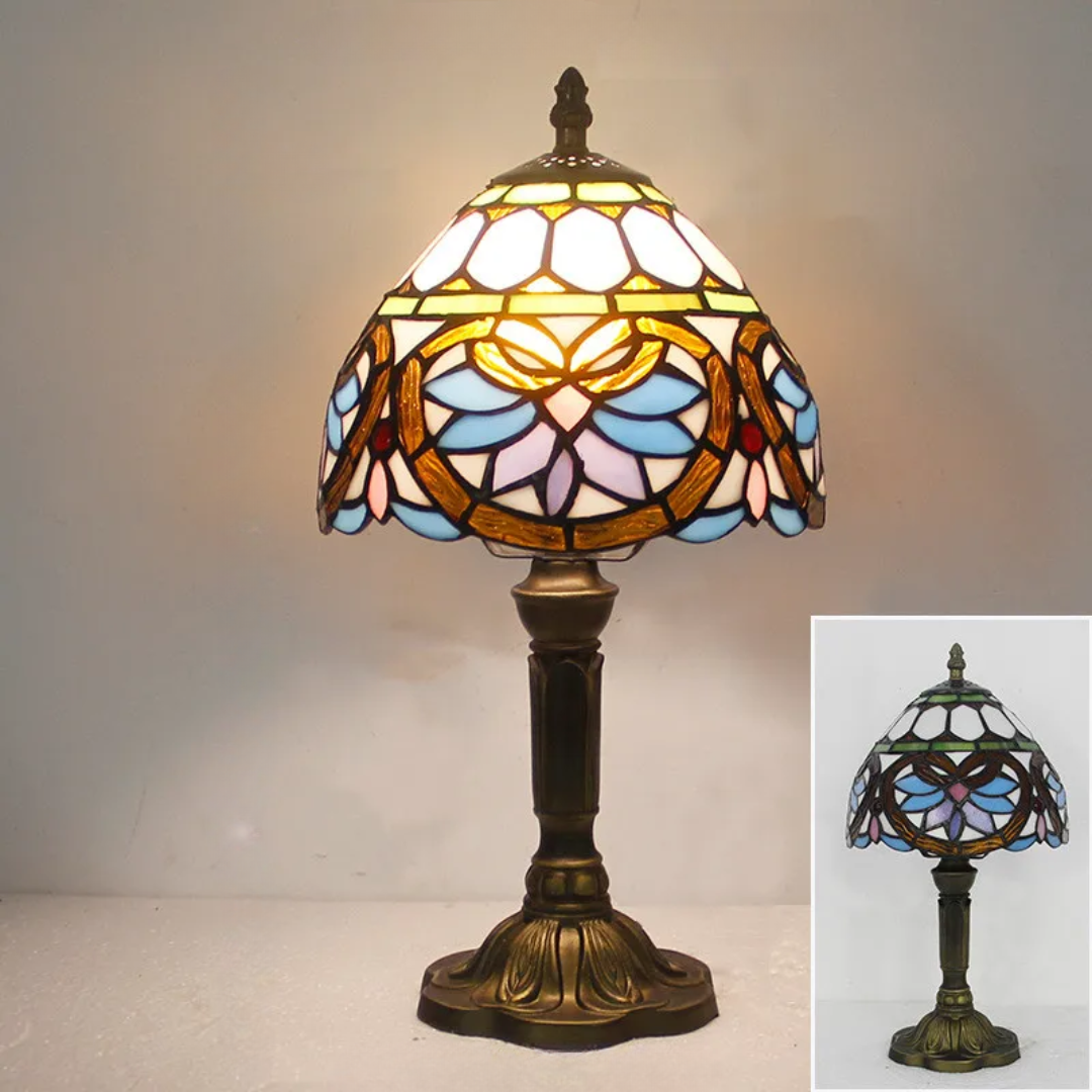 Kabellose Tischlampe im Tiffany-Stil