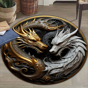 Tapis rond à motif dragon