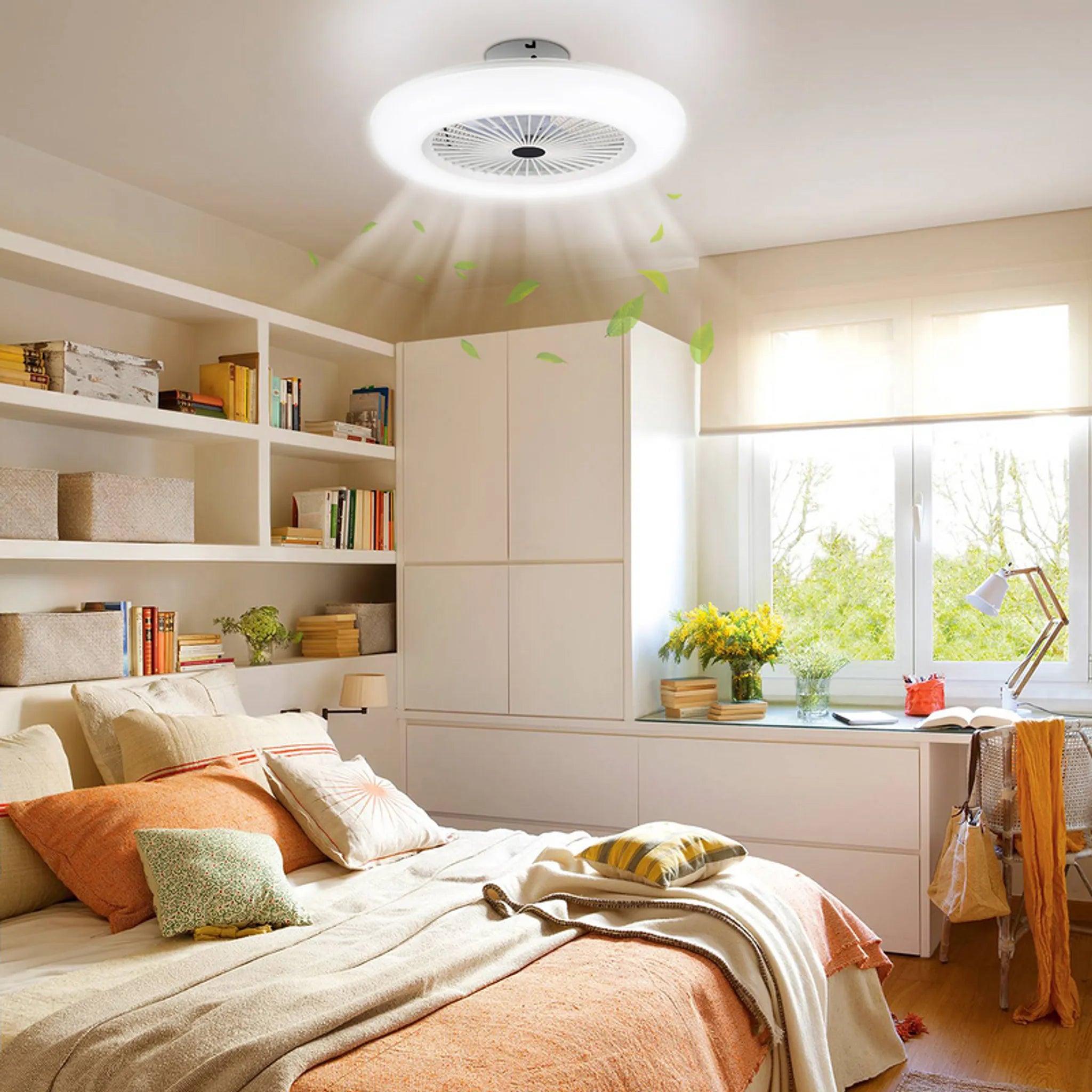 Leiser LED-Deckenventilator mit Leuchte