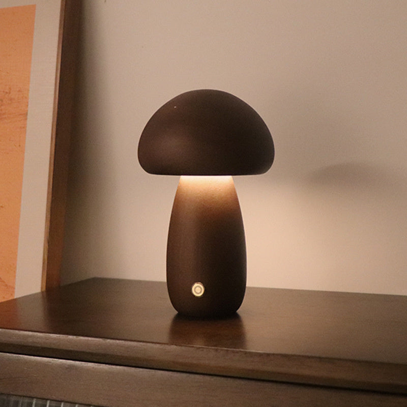 Holz Vintage Pilz Tischlampe-Aster Selection