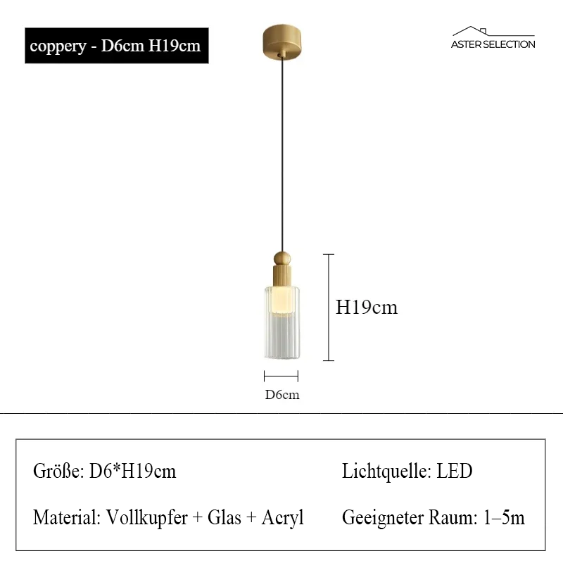 Kupfer Acryl Pendelleuchte
