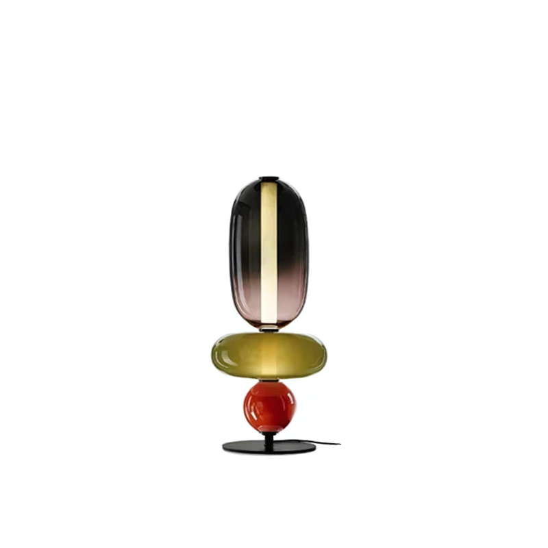 Elegant floor lamp with colored glass