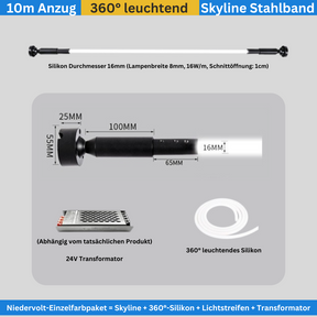 Scandinavian LED light bar made of steel – 360° all-round lighting for modern living 
