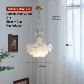 Muschelglas LED Kronleuchter