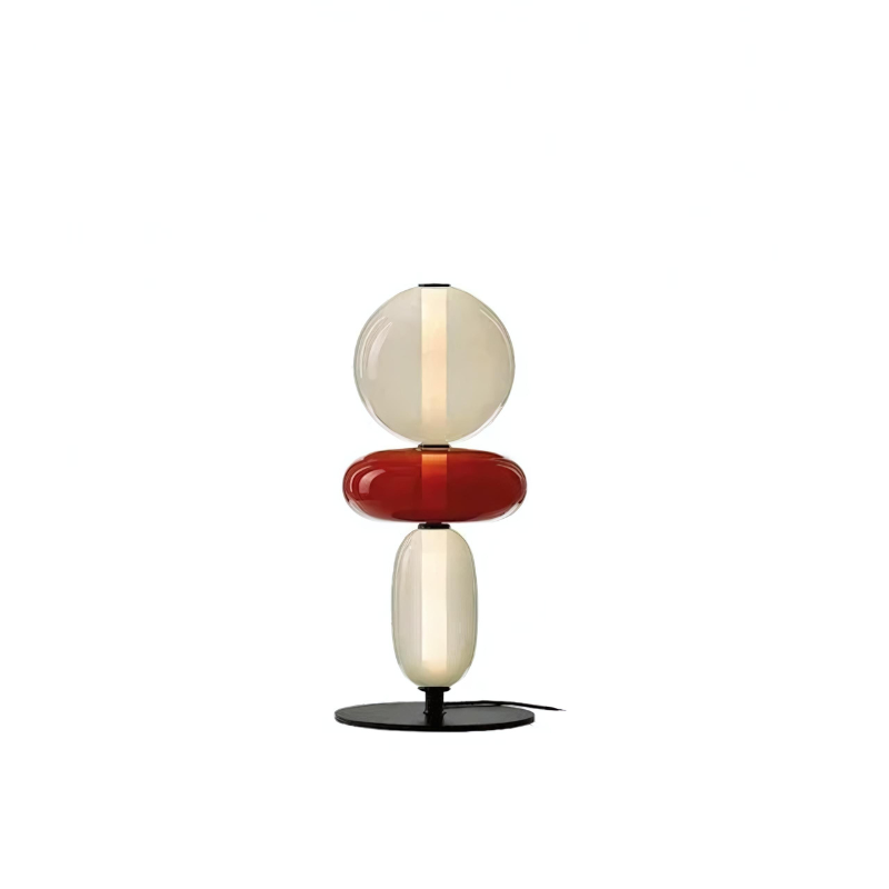 Elegant floor lamp with colored glass