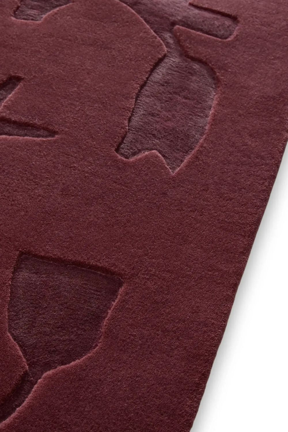 Bordeaux Wollteppich floral elegant hochwertiger Wohnzimmer Teppich modern