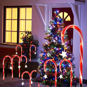 Weihnachts Solar Candy Cane Lichter