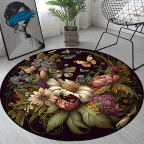 Floral inspirierter runder Teppich