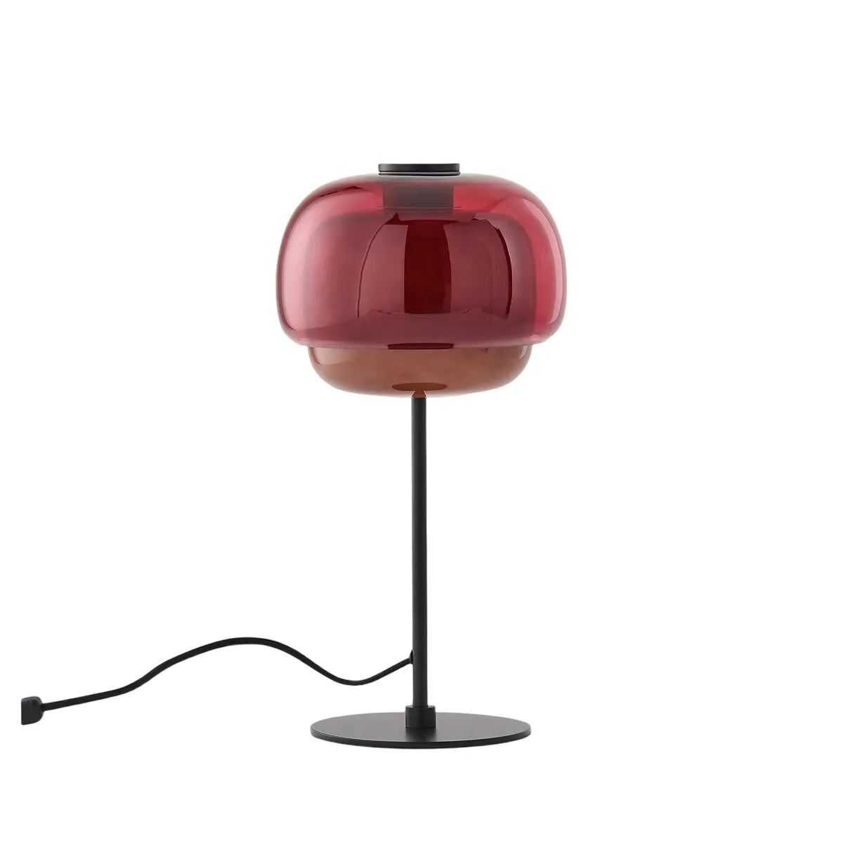 Clovelle Retro-Tischleuchte in Pilzform aus Eisen und Glas