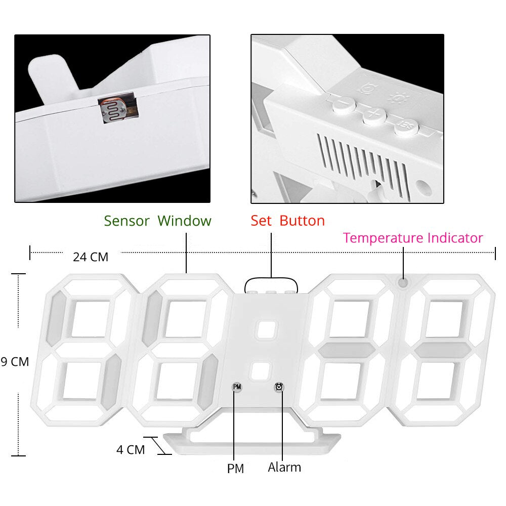 Multifunktionale LED-Wanduhr