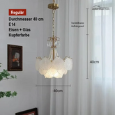 Muschelglas LED Kronleuchter