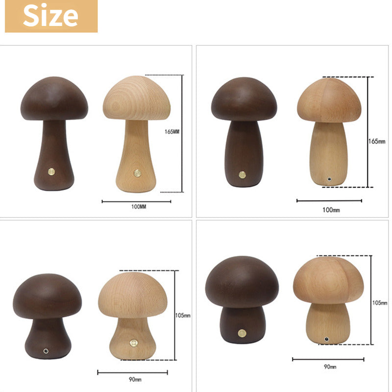 Holz Vintage Pilz Tischlampe-Aster Selection