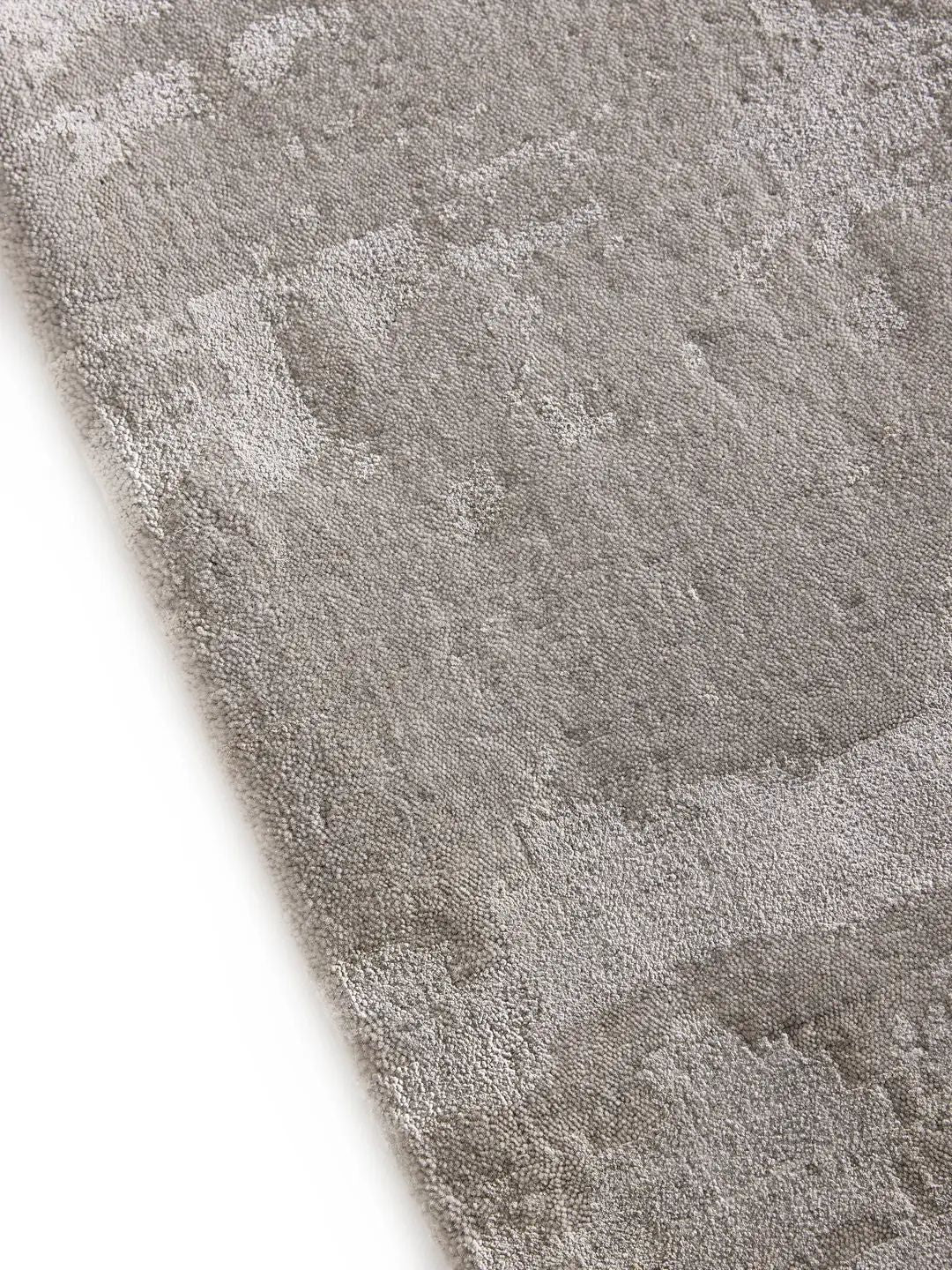 Grauer Viskose Teppich modern elegant Wohnzimmer Teppich mit Glanz