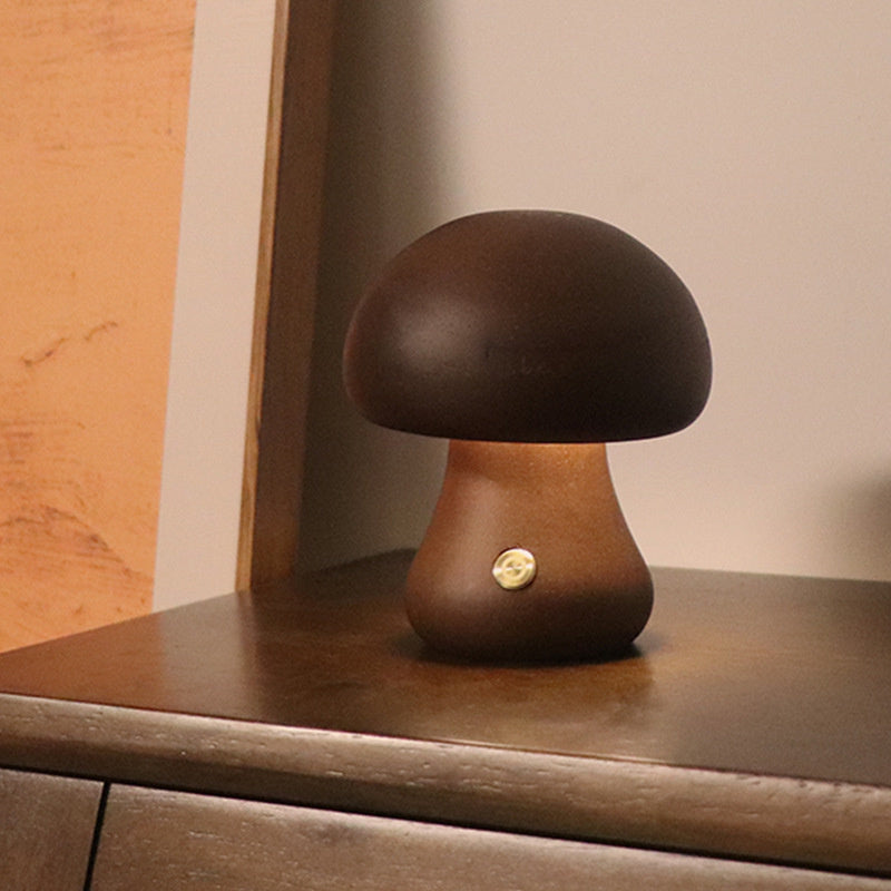 Holz Vintage Pilz Tischlampe-Aster Selection