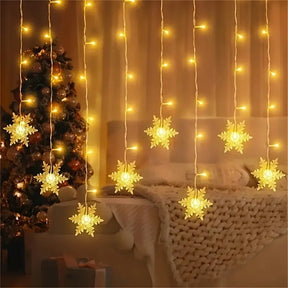 Schneeflocken Lichtervorhang für Weihnachten