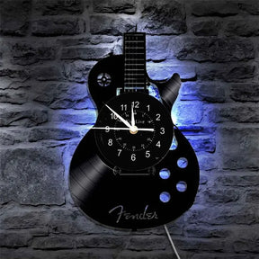 Gitarren-Vinyl-Wanduhr