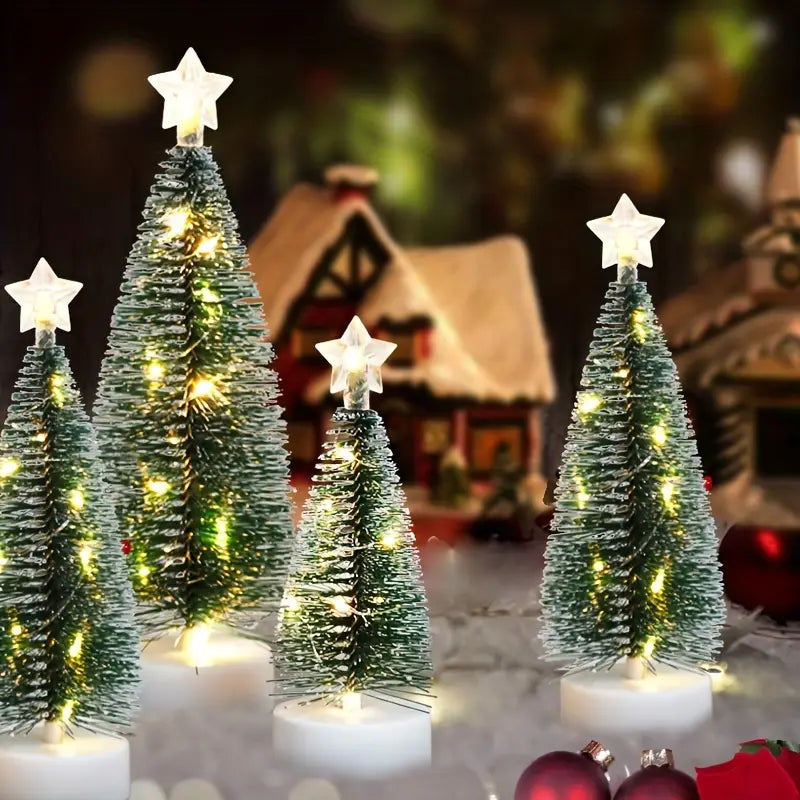 Set aus 3 Weihnachtsbäumen mit LED Lichtern für Weihnachten