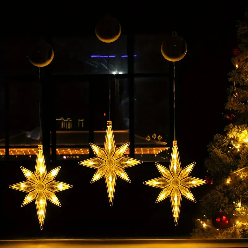 Weihnachts Polaris Saugnapf Lichterkette für Weihnachten & Fensterdeko