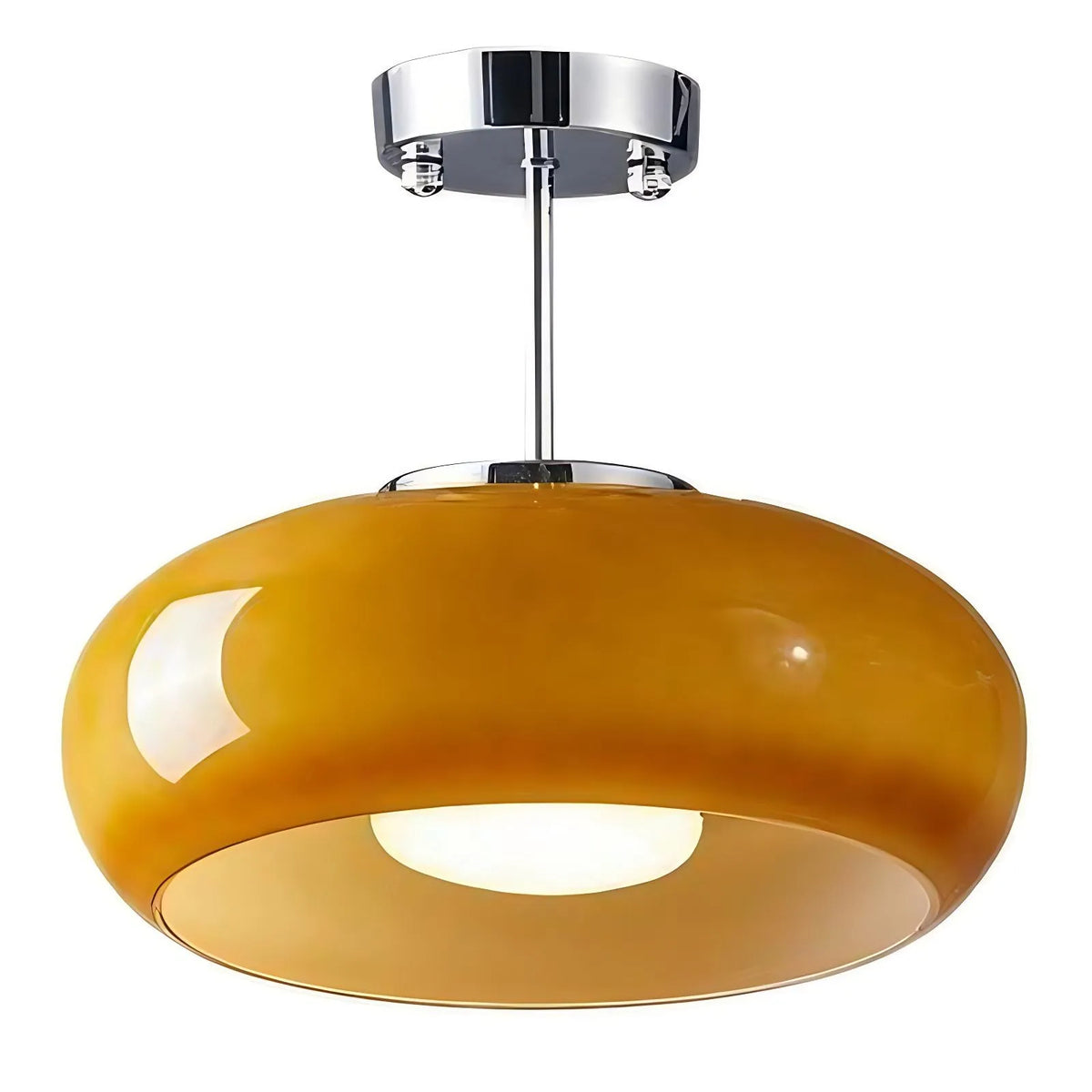 Lunessa Bauhaus Messing-Glas-Scheiben-Deckenleuchte