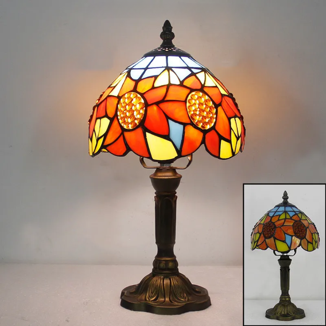 Kabellose Tischlampe im Tiffany-Stil