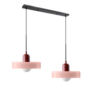 Bauhaus Hängeleuchte aus Buntglas