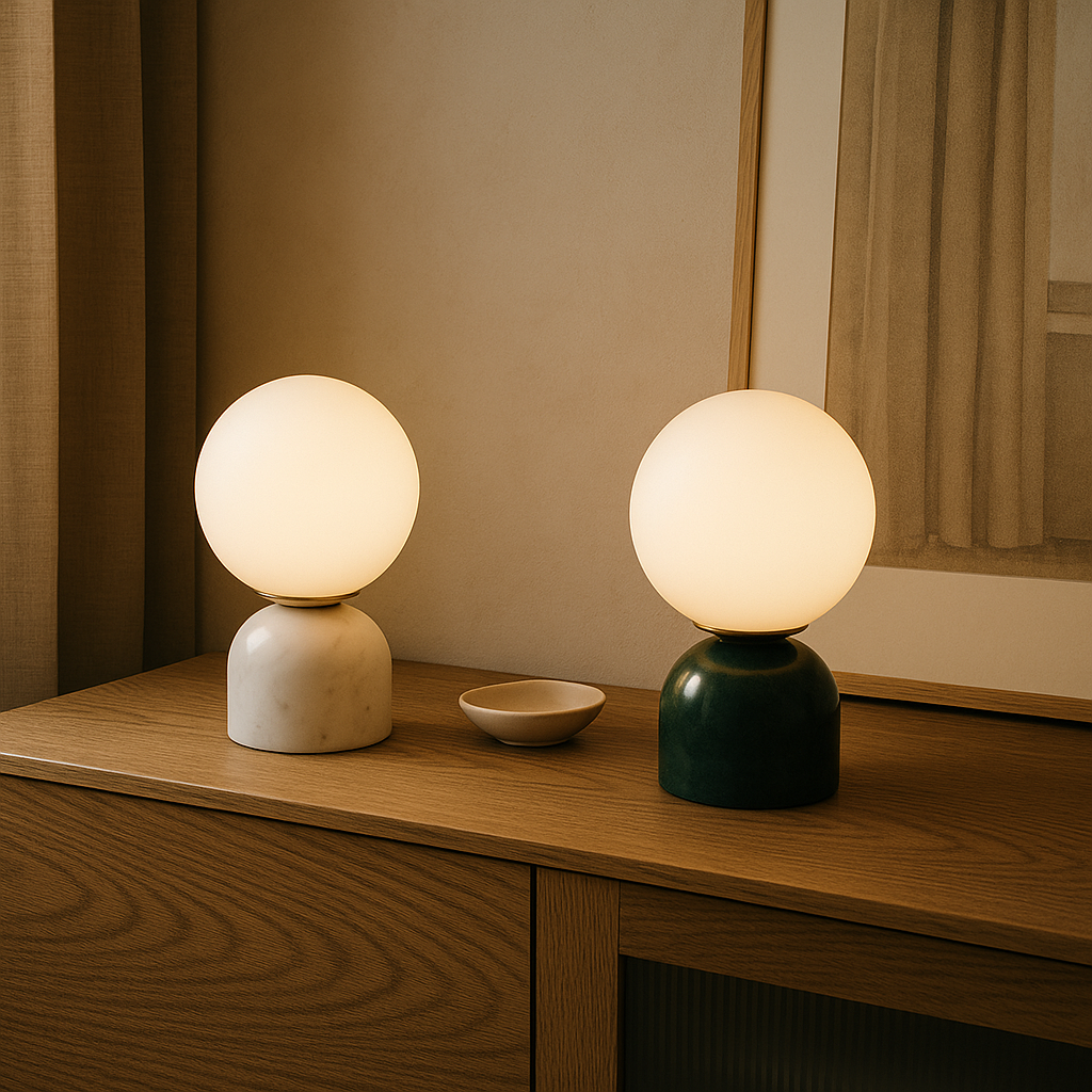 Elegante Tischlampe aus Marmor