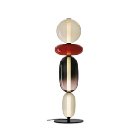 Elegant floor lamp with colored glass