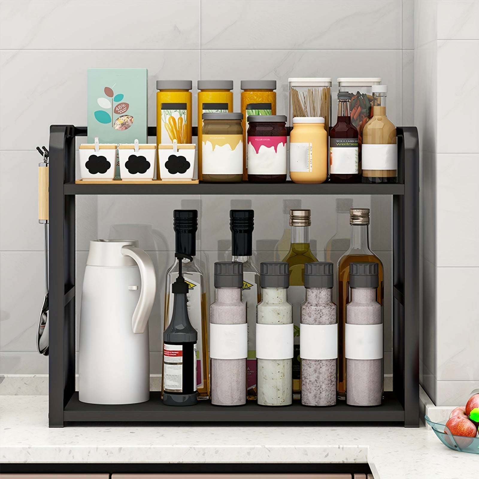 Edelstahl Küchen Gewürzregal platzsparender Organizer Küche