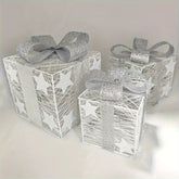 3er Set LED Weihnachtsgeschenkboxen für Weihnachten & Deko
