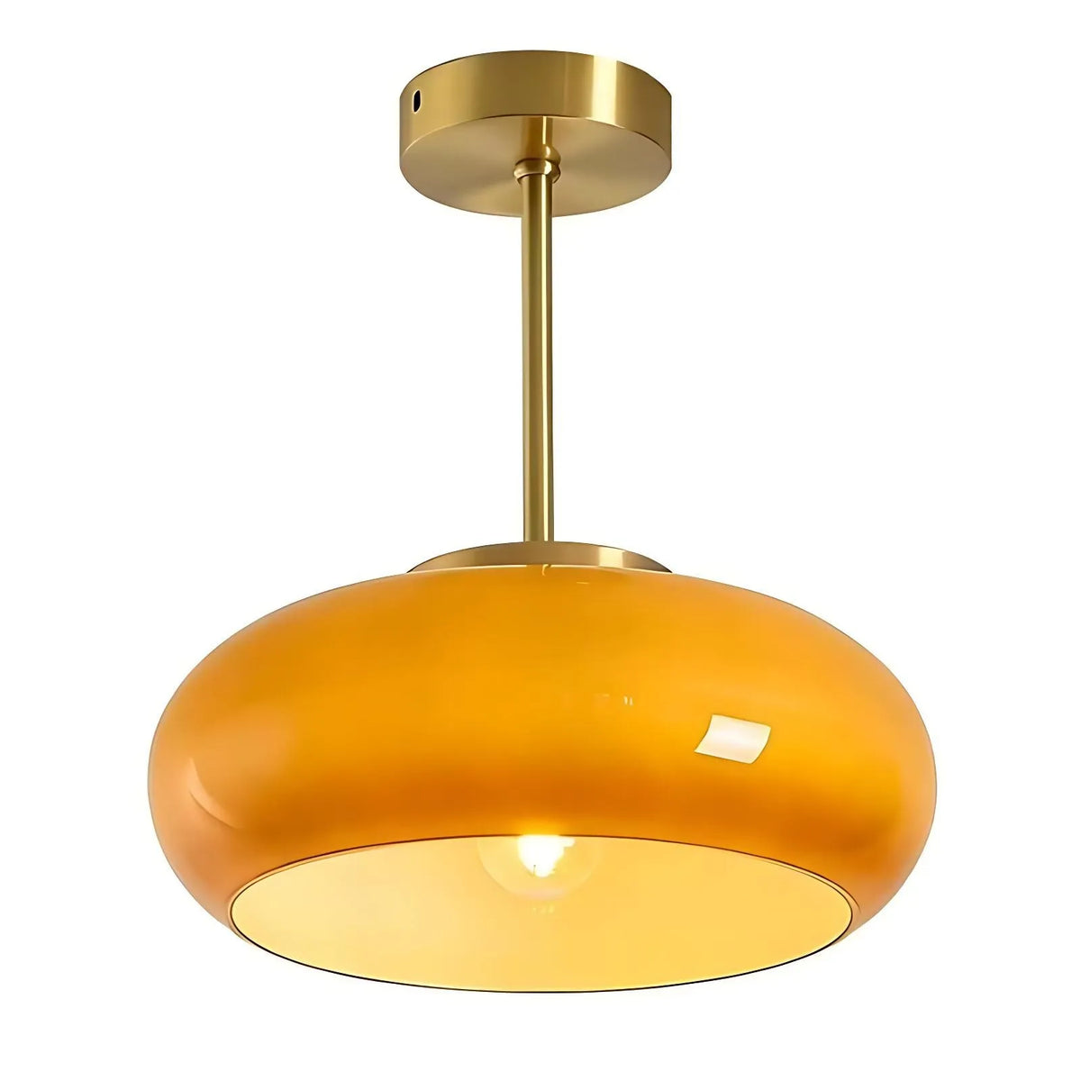Lunessa Bauhaus Messing-Glas-Scheiben-Deckenleuchte
