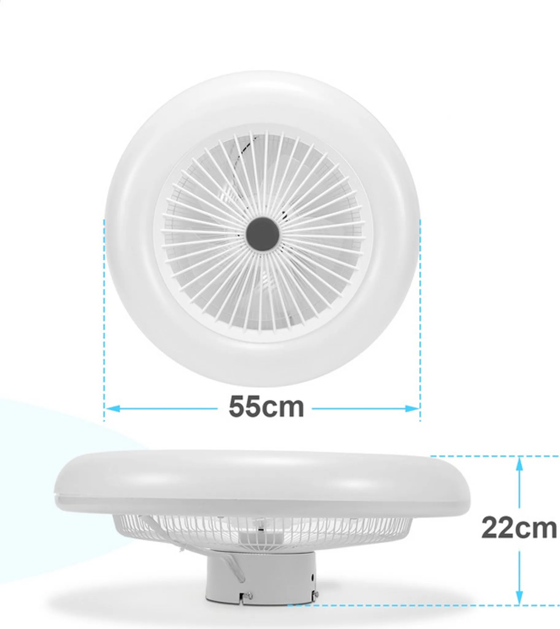 Leiser LED-Deckenventilator mit Leuchte