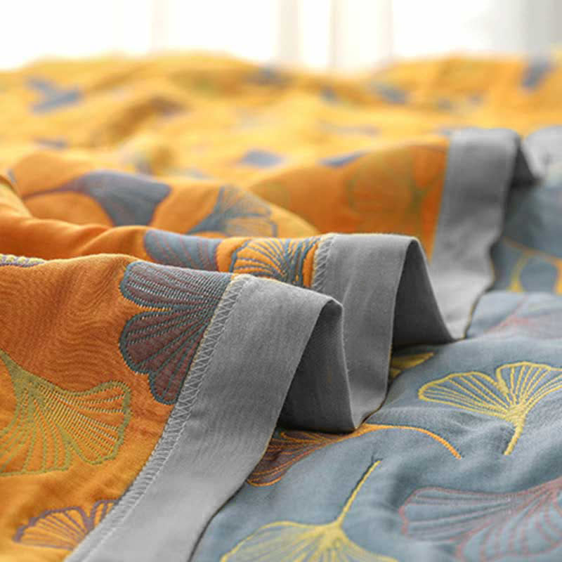 Ginkgo-Blatt Reversible Baumwollquilt-Aster Selection