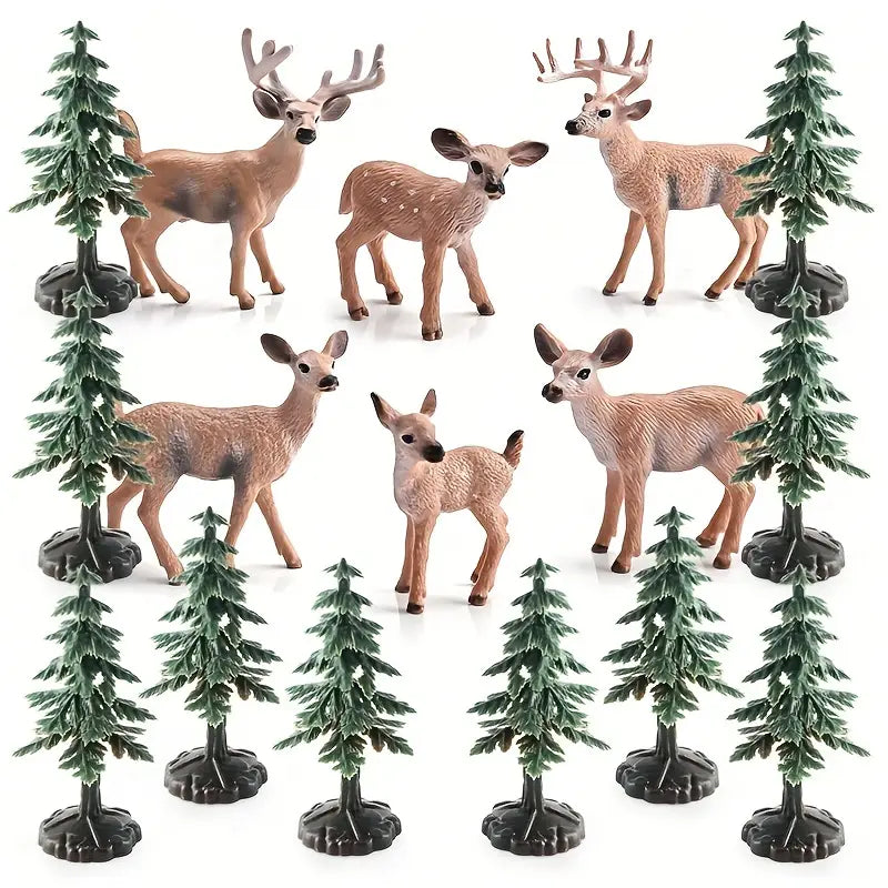 Realistische Weihnachts Rentier Figuren Set für Weihnachten