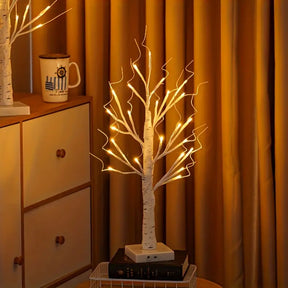 2er Set 24 LED Birkenbaum Lichter für Weihnachten & Dekoration