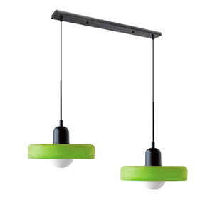 Bauhaus Hängeleuchte aus Buntglas
