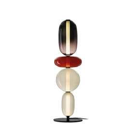 Elegant floor lamp with colored glass