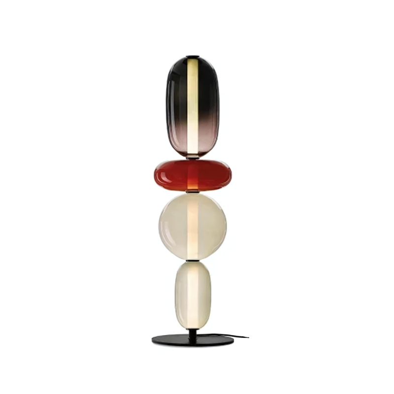 Elegant floor lamp with colored glass