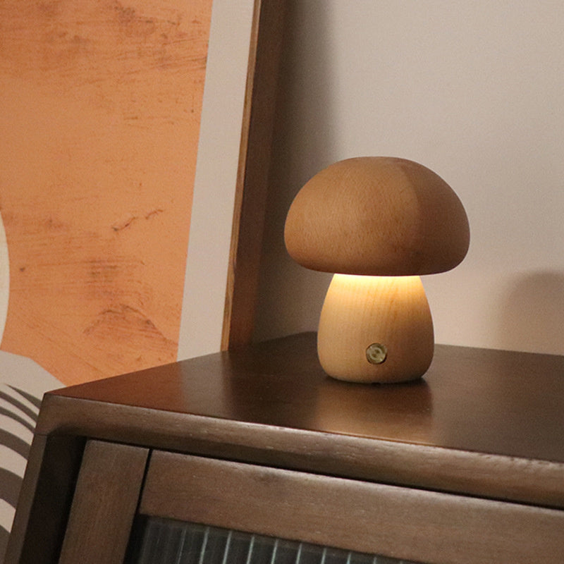 Holz Vintage Pilz Tischlampe-Aster Selection