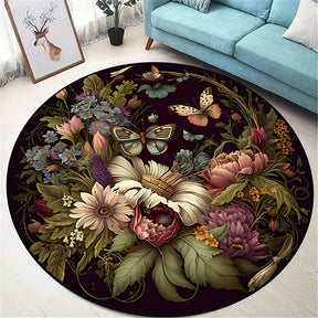 Floral inspirierter runder Teppich