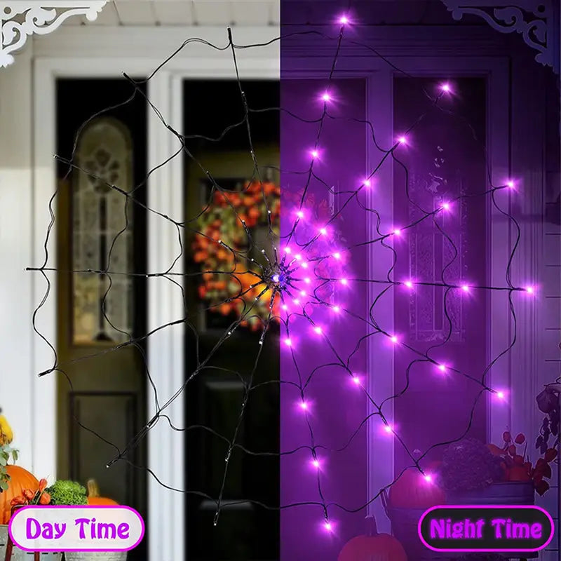 Halloween Spinnennetz Lichterkette