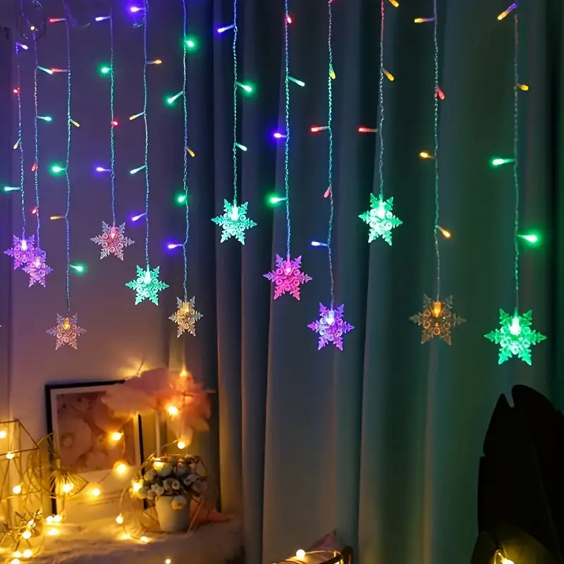 Schneeflocken Lichtervorhang für Weihnachten