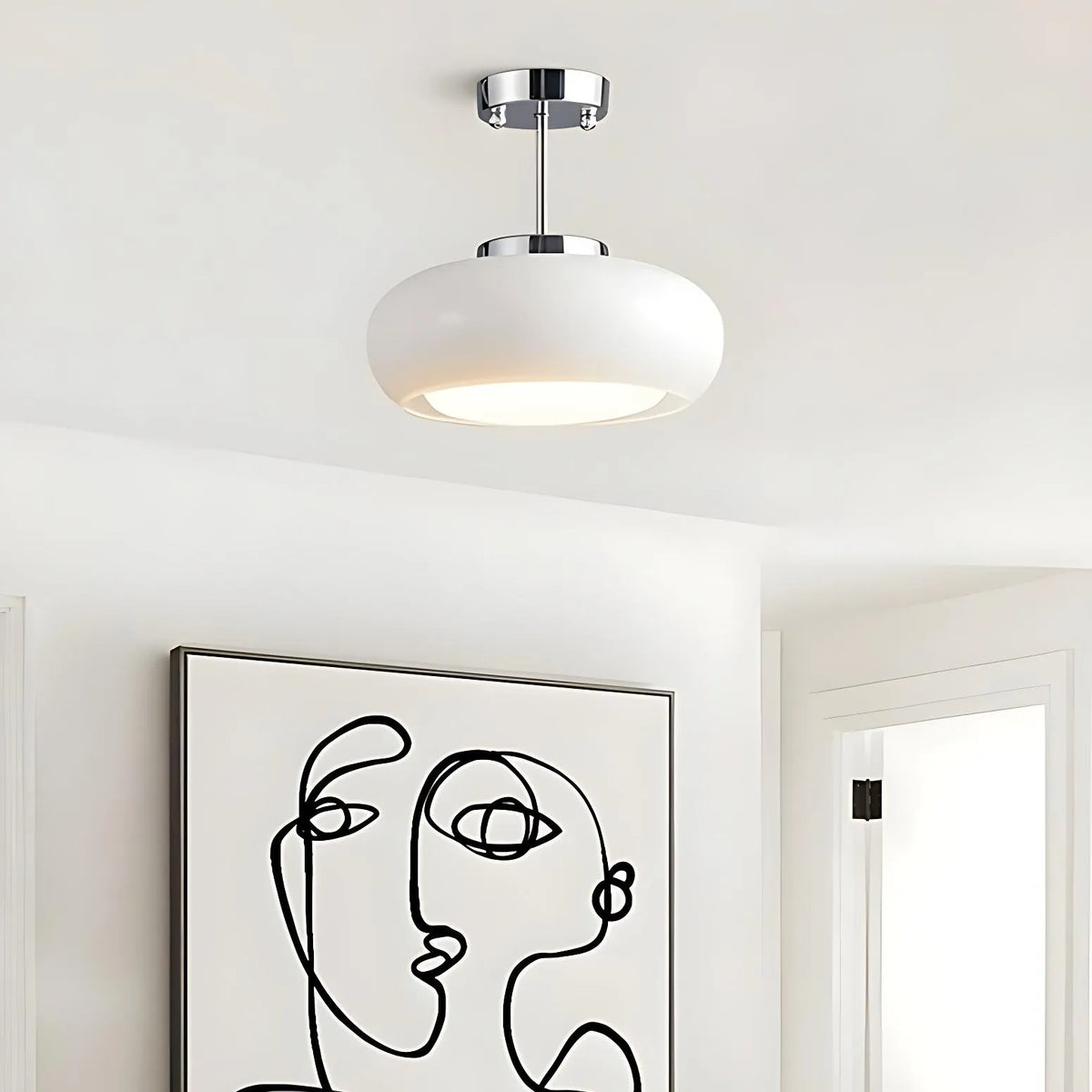 Lunessa Bauhaus Messing-Glas-Scheiben-Deckenleuchte