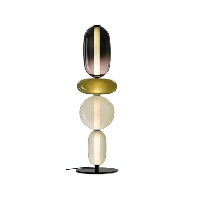 Elegant floor lamp with colored glass