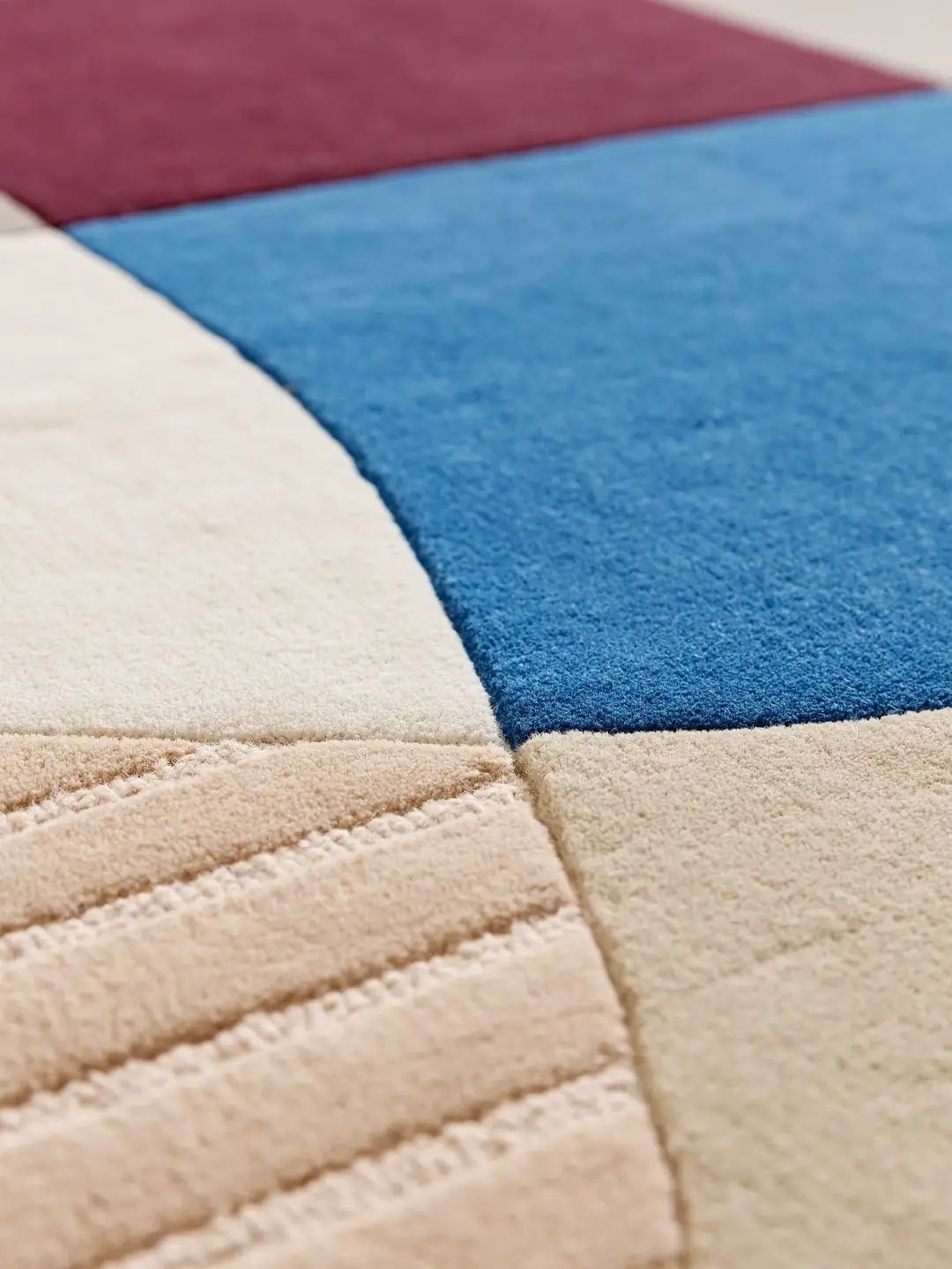 Multicolor Wollteppich geometrisch retro moderner bunter Wohnzimmer Teppich