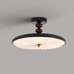 Halbeinbau-Deckenlampe mit Falten- und Perlenoptik