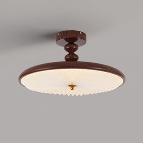 Halbeinbau-Deckenlampe mit Falten- und Perlenoptik