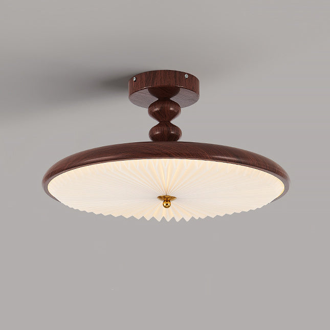 Halbeinbau-Deckenlampe mit Falten- und Perlenoptik